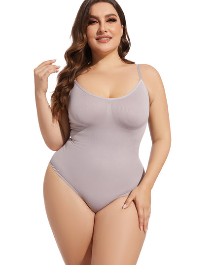 Glide ContourOne seamless shapewear g-string bodysuit in grey front