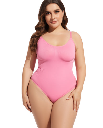 Glide ContourOne seamless shapewear g-string bodysuit in NZ pink front view