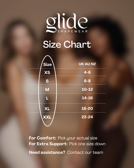 Glide Shapewear Size Chart