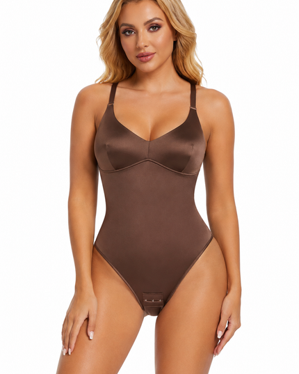MT230051 - PowerSoft Satin Thong Bodysuit