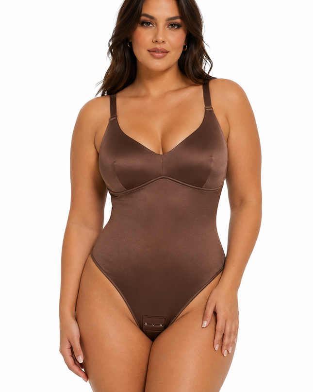 MT230051 - PowerSoft Satin Thong Bodysuit