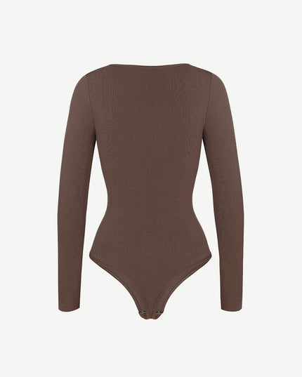 MT220144 - Everyday Button Sleeve Thong Bodysuit