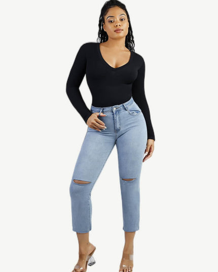 Wholesale Seamless Long Sleeve Outerwear Bodysuit