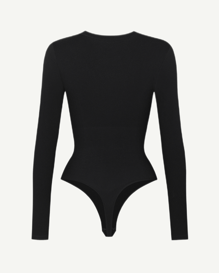 Wholesale Long Sleeved V-neck Waist Shaping Tummy Control Seamless Bodysuit