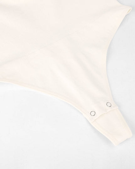 Glide zip thong tummy control bodysuit in white seamless shapewear NZ