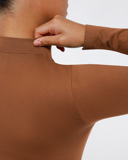 Glide zip thong tummy control bodysuit in black seamless shapewear NZ Caramel 